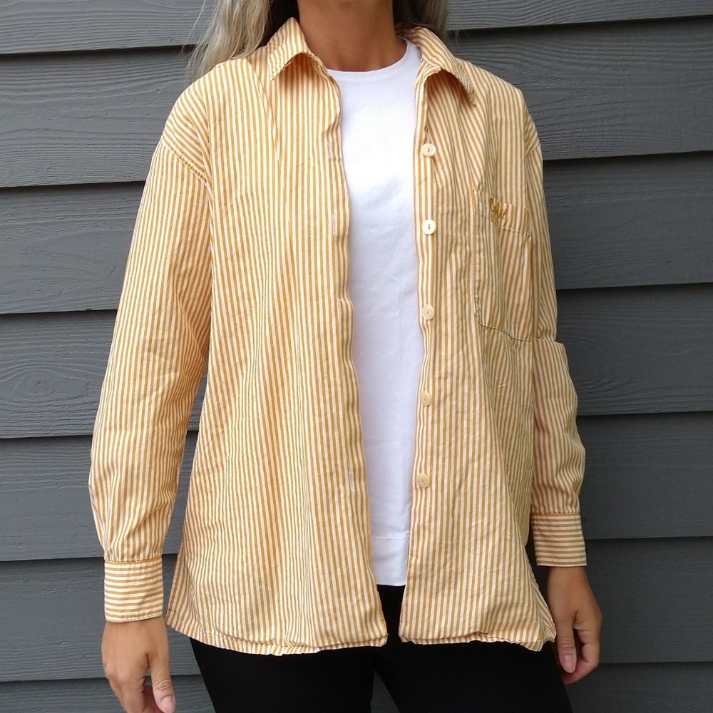 vintage ESPRIT striped cotton button-down shirt S M